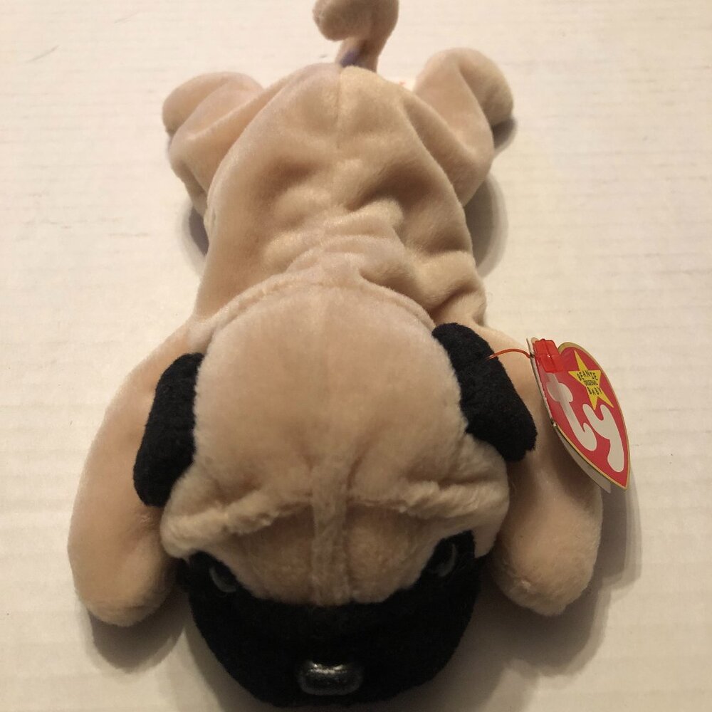 Ty new beanie baby Pugsly the Pug dog 1996